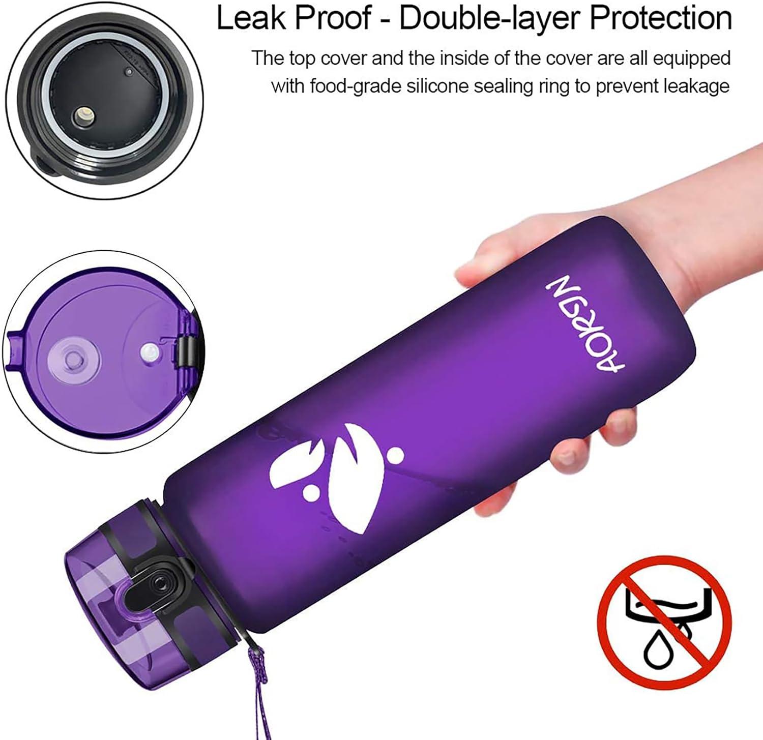 image:imageAORIN Gourde Sport 350ml500ml750ml1L BPAFree ampamp AntiFuite FlipAppliquer Bouteille deau pour EnfantAdultesSalle de Sport Sport de Plein airOrchide