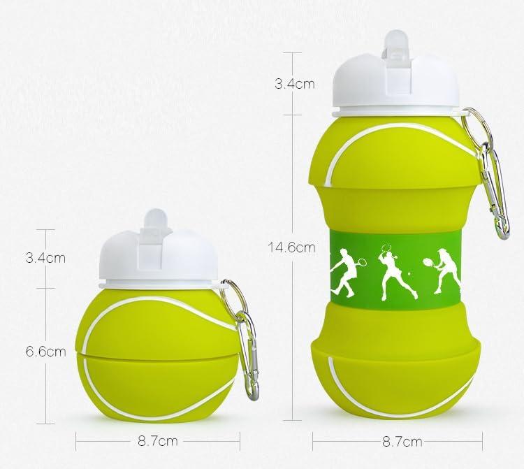 image:imageBouteille deau pliable pour garons et filles sans BPA Gourde de camping pour enfants Personnalisable avec votre sport Ballon deau compact pour cadeau original footballTennis