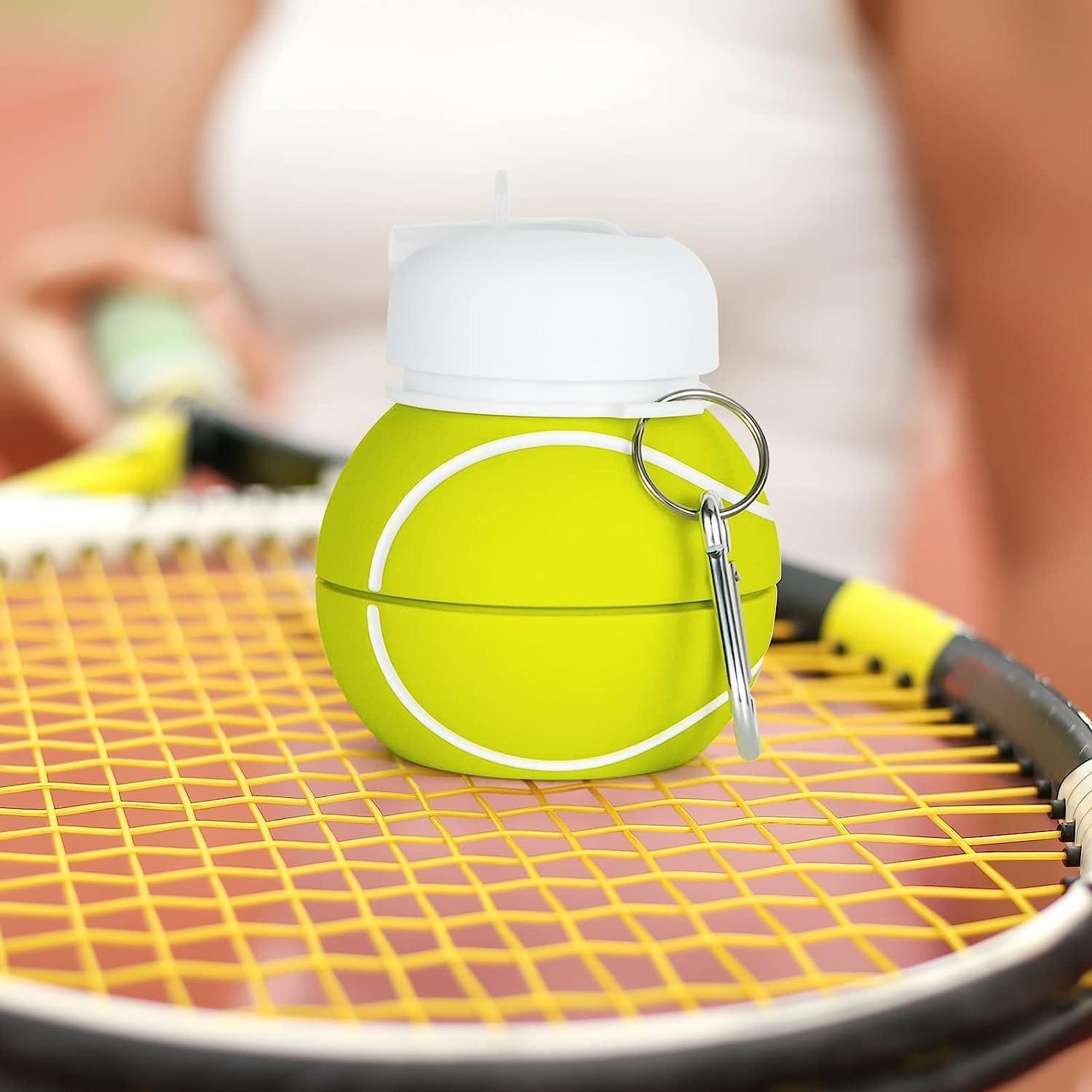 image:imageBouteille deau pliable pour garons et filles sans BPA Gourde de camping pour enfants Personnalisable avec votre sport Ballon deau compact pour cadeau original footballTennis