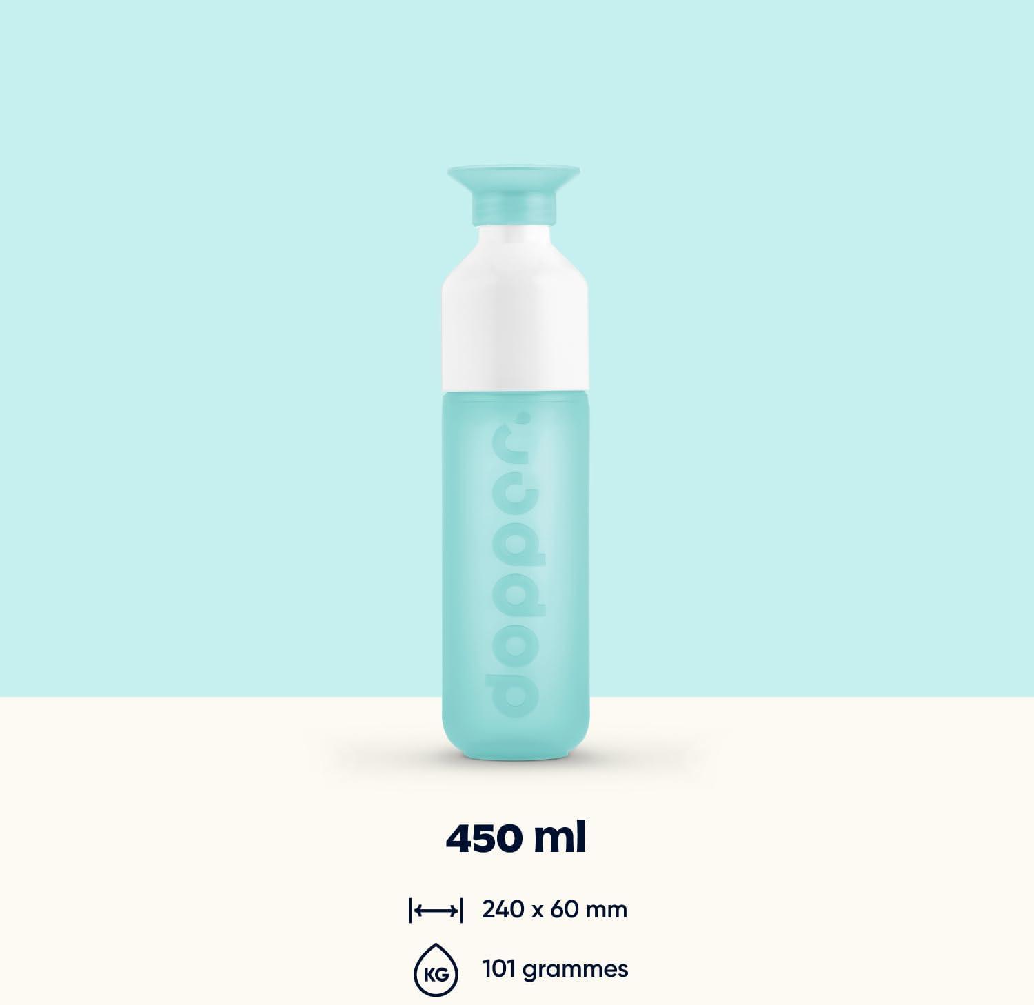 image:imageDopper Original Bouteille deau 450ml Fuchsia Bouteille tanche rutilisable mince lgre idale pour le sport le fitness lcole les activits en plein air et le bureauBleu Polaire
