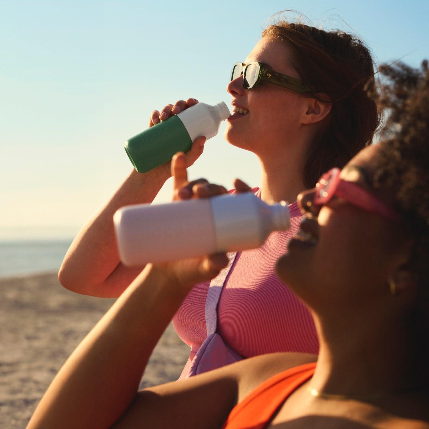 image:imageDopper Original Bouteille deau 450ml Fuchsia Bouteille tanche rutilisable mince lgre idale pour le sport le fitness lcole les activits en plein air et le bureauRose