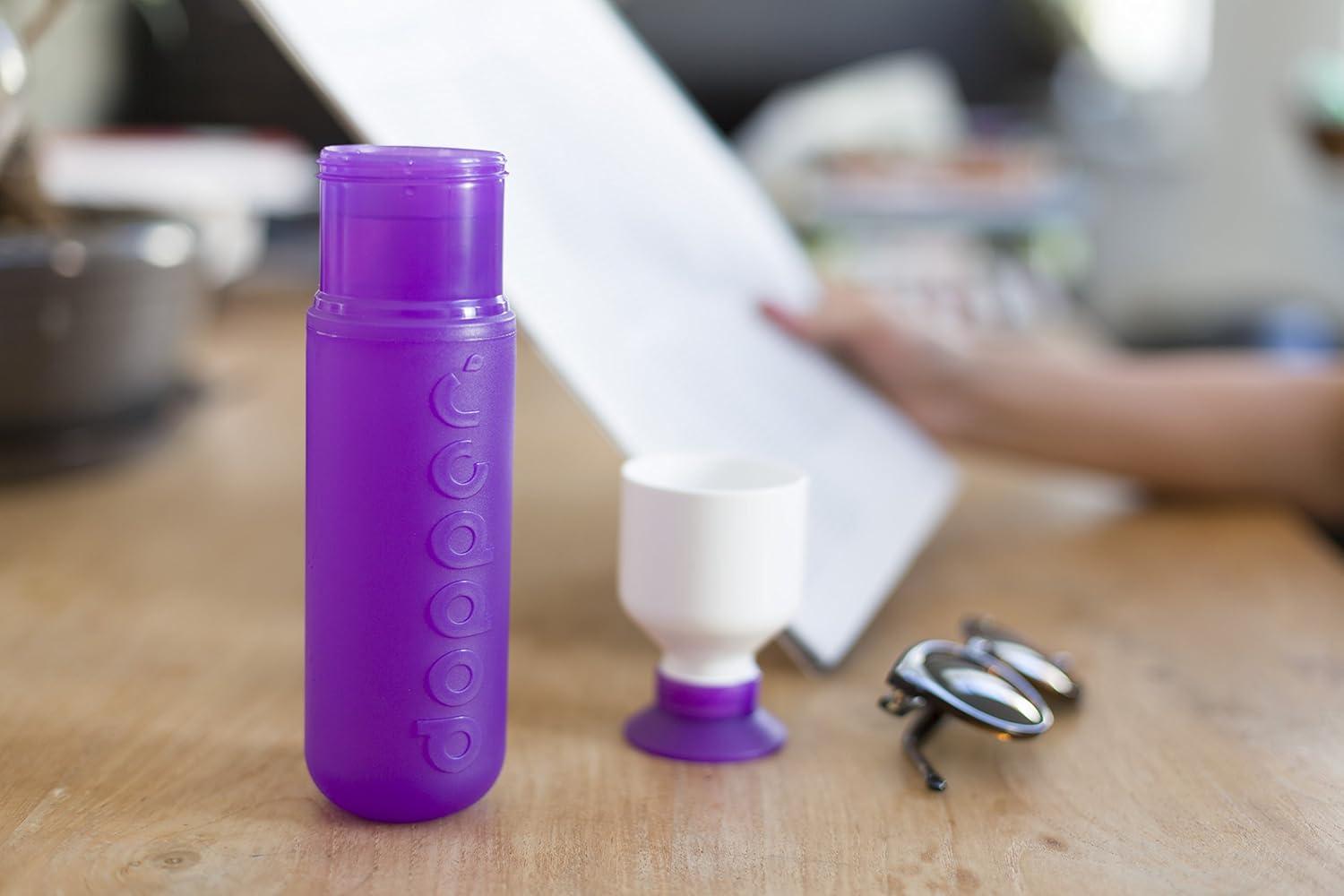 image:imageDopper Original Bouteille deau 450ml Fuchsia Bouteille tanche rutilisable mince lgre idale pour le sport le fitness lcole les activits en plein air et le bureauLilas