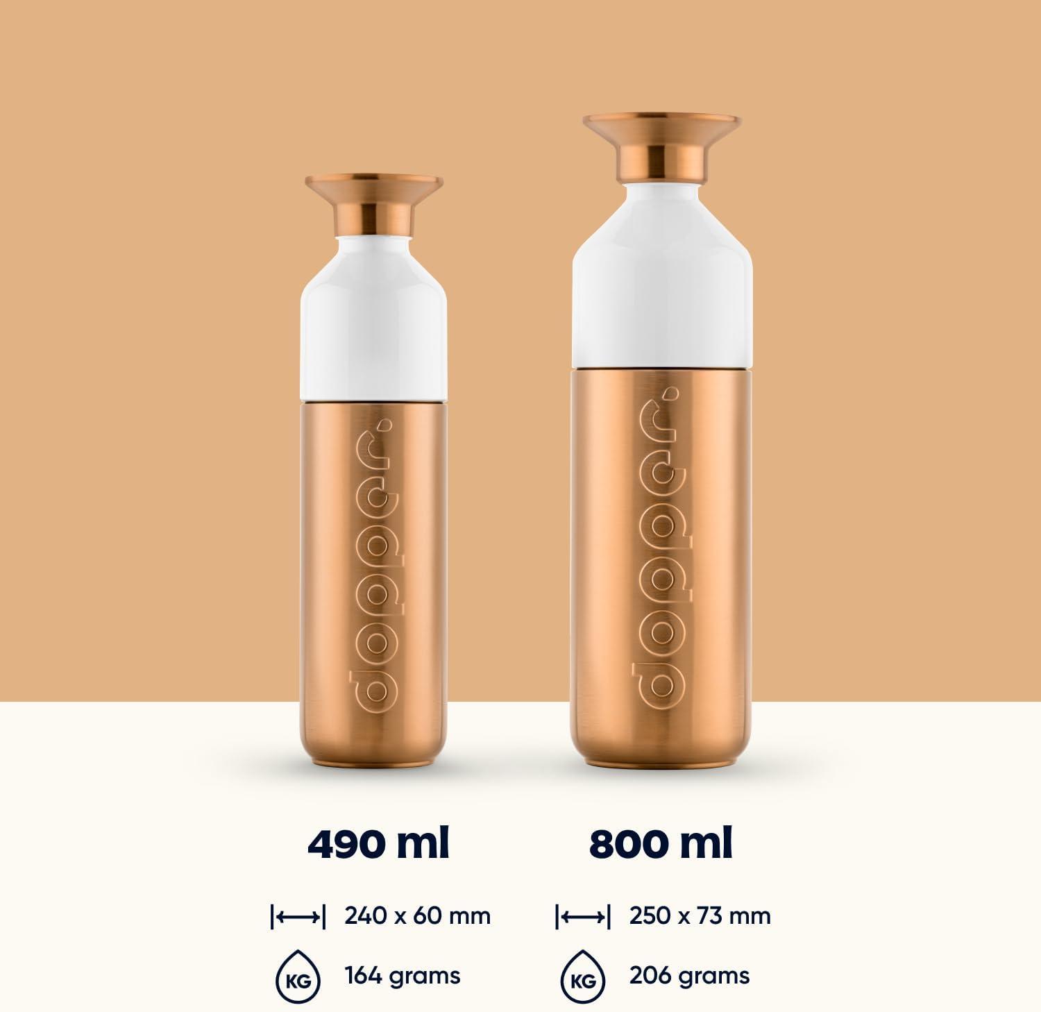 image:imageDopper Original Bouteille deau 450ml Fuchsia Bouteille tanche rutilisable mince lgre idale pour le sport le fitness lcole les activits en plein air et le bureauBronze