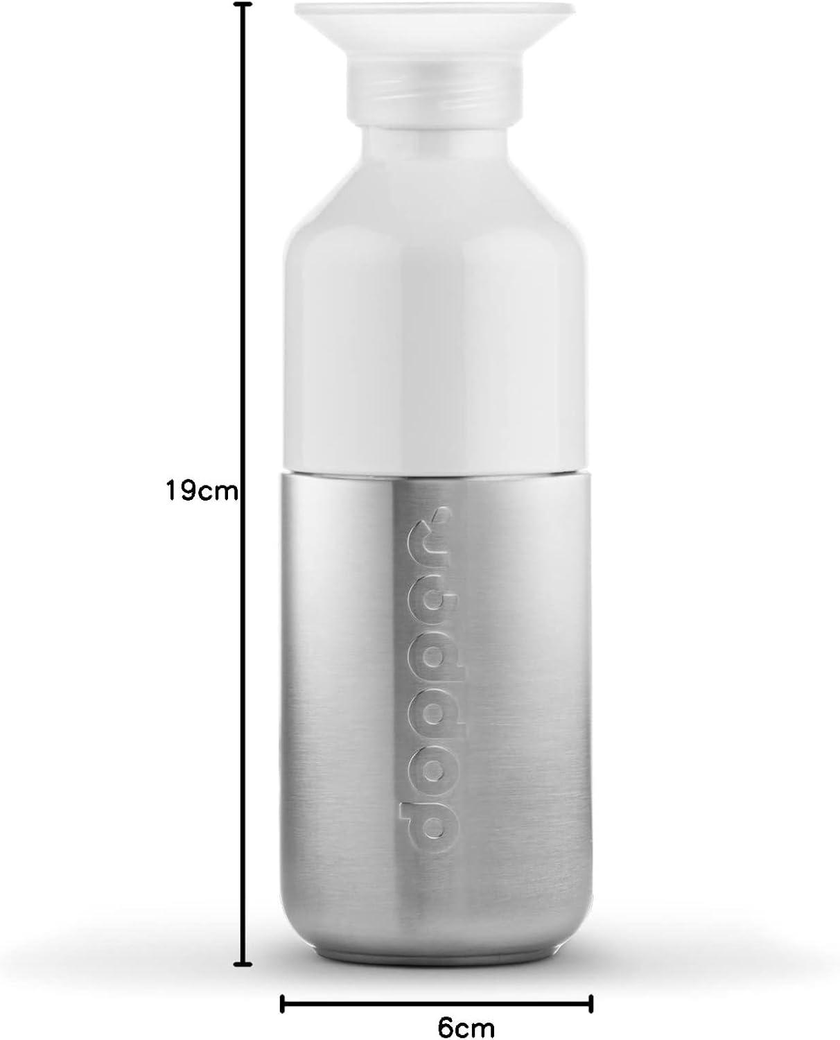 image:imageDopper Original Bouteille deau 450ml Fuchsia Bouteille tanche rutilisable mince lgre idale pour le sport le fitness lcole les activits en plein air et le bureauArgent
