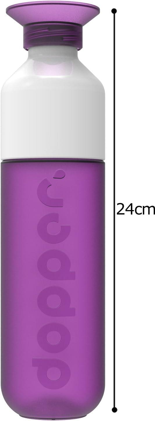 image:imageDopper Original Bouteille deau 450ml Fuchsia Bouteille tanche rutilisable mince lgre idale pour le sport le fitness lcole les activits en plein air et le bureauLilas