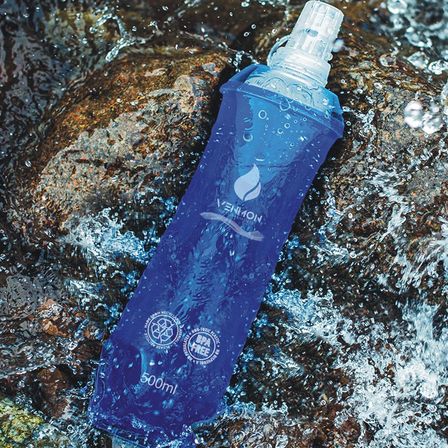 image:imageGourde sans BPA pour la course gourde deau de sport rutilisable trs robuste lot de 4 2 x 500 ml avec sangle dorsale et 2 x 250 ml