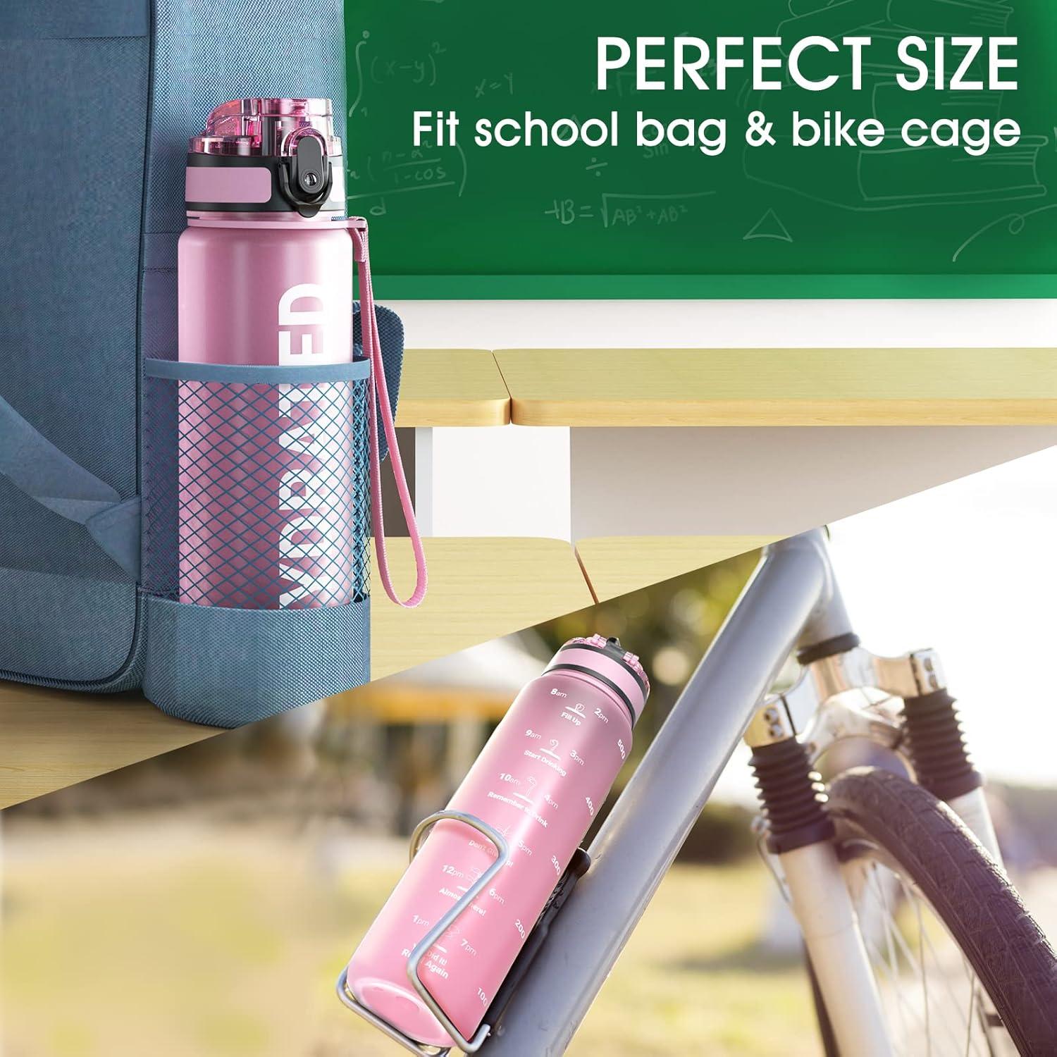 image:imageSahara Sailor Bouteille deau Gourde Sport 1L500ML750ML avec Marqueur de Temps de Motivation sans BPA tanche ampamp Rutilisable pour Sport Camping 1 BouteilleTopaze Rose