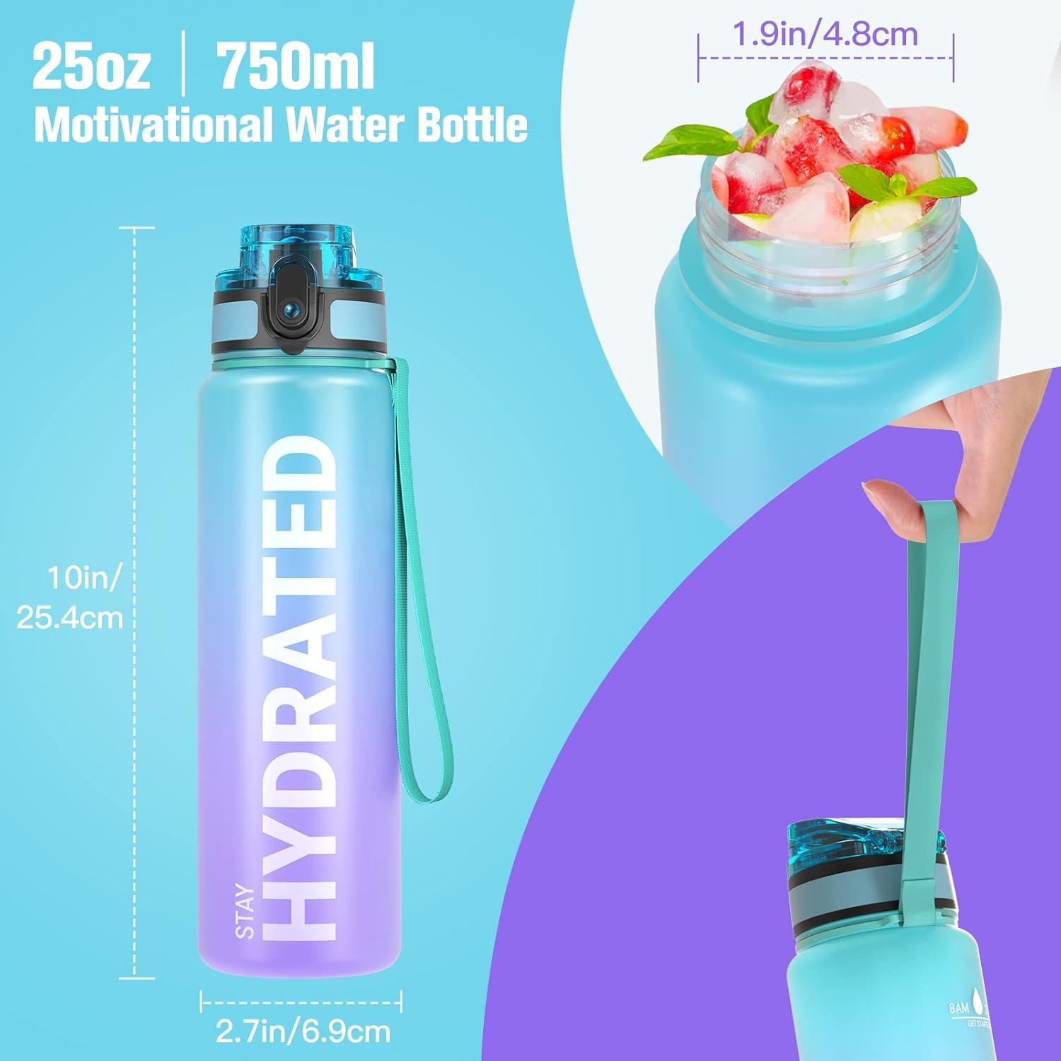 image:imageSahara Sailor Bouteille deau Gourde Sport 1L500ML750ML avec Marqueur de Temps de Motivation sans BPA tanche ampamp Rutilisable pour Sport Camping 1 BouteilleBmagie de la Galaxie