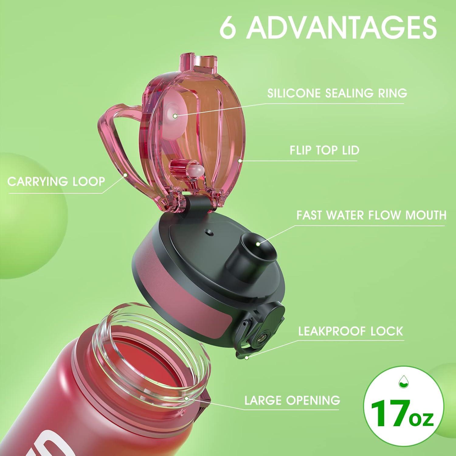 image:imageSahara Sailor Bouteille deau Gourde Sport 1L500ML750ML avec Marqueur de Temps de Motivation sans BPA tanche ampamp Rutilisable pour Sport Camping 1 BouteilleArcenciel Fonc