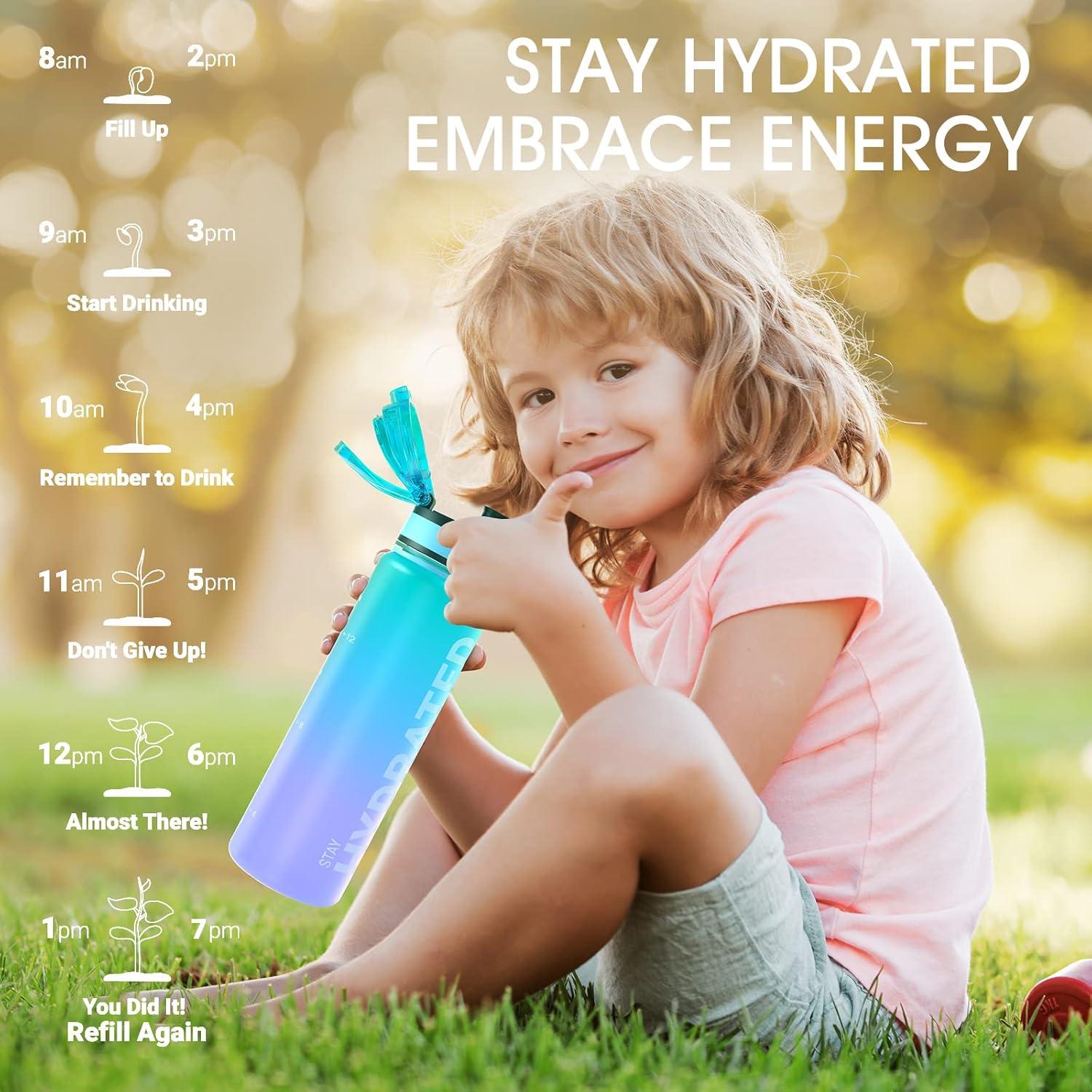 image:imageSahara Sailor Bouteille deau Gourde Sport 1L500ML750ML avec Marqueur de Temps de Motivation sans BPA tanche ampamp Rutilisable pour Sport Camping 1 BouteilleMagie de la Galaxie