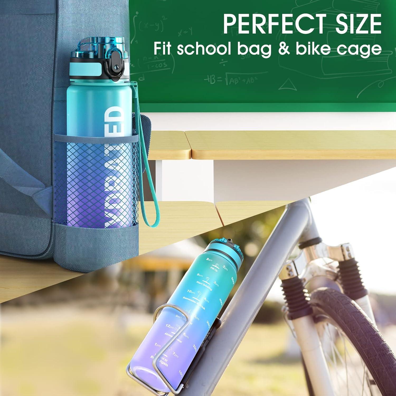 image:imageSahara Sailor Bouteille deau Gourde Sport 1L500ML750ML avec Marqueur de Temps de Motivation sans BPA tanche ampamp Rutilisable pour Sport Camping 1 BouteilleMagie de la Galaxie