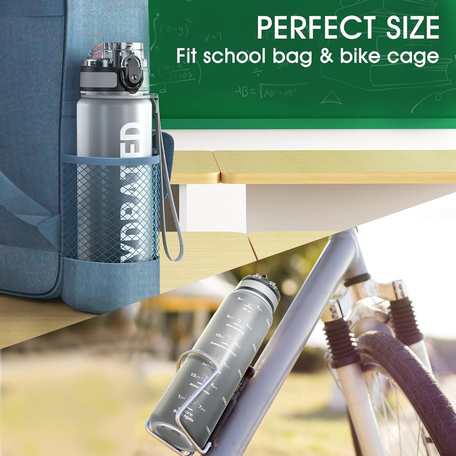 image:imageSahara Sailor Bouteille deau Gourde Sport 1L500ML750ML avec Marqueur de Temps de Motivation sans BPA tanche ampamp Rutilisable pour Sport Camping 1 BouteilleTai Chi