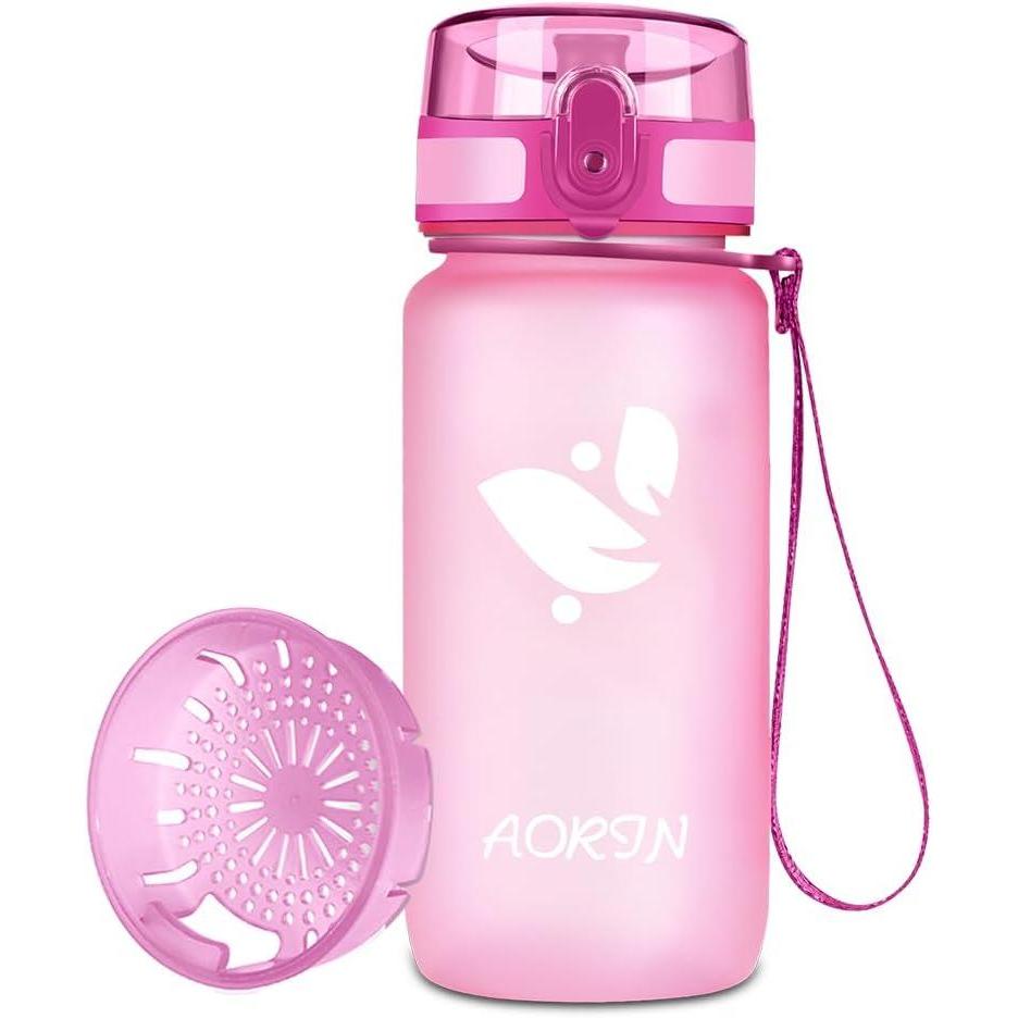 image:imageAORIN Gourde Sport 350ml500ml750ml1L BPAFree ampamp AntiFuite FlipAppliquer Bouteille deau pour EnfantAdultesSalle de Sport Sport de Plein airRose