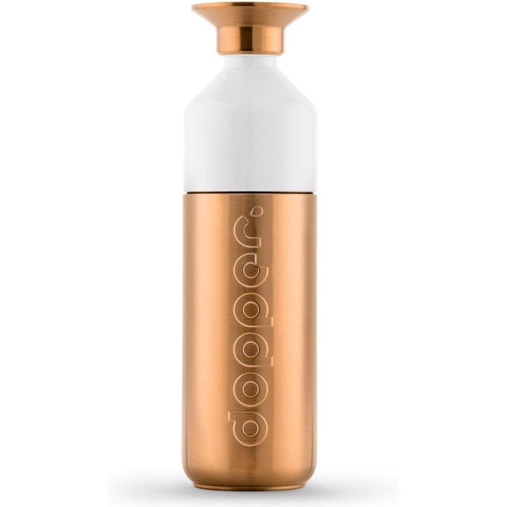 image:imageDopper Original Bouteille deau 450ml Fuchsia Bouteille tanche rutilisable mince lgre idale pour le sport le fitness lcole les activits en plein air et le bureauBronze