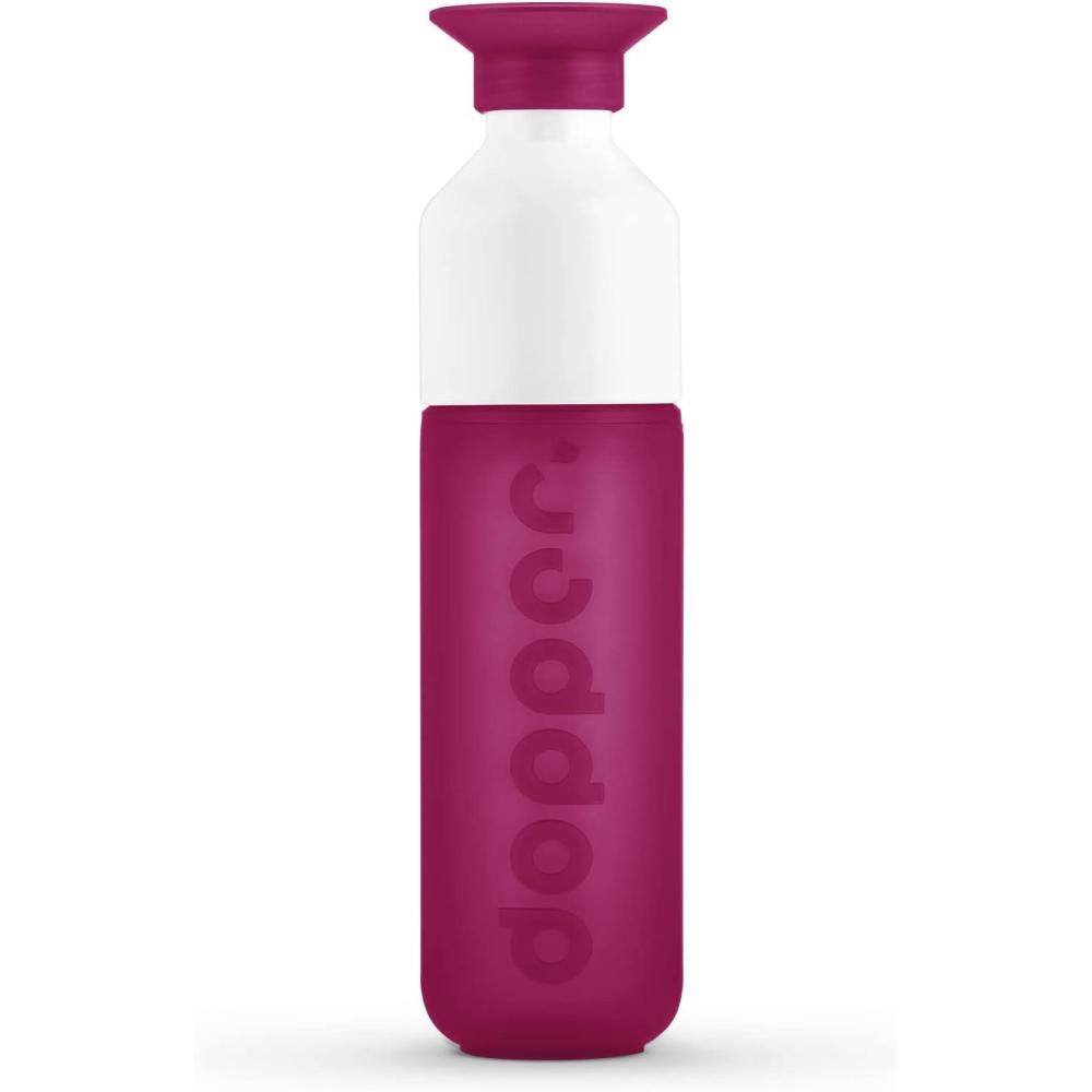 image:imageDopper Original Bouteille deau 450ml Fuchsia Bouteille tanche rutilisable mince lgre idale pour le sport le fitness lcole les activits en plein air et le bureauFunky Fuchsia
