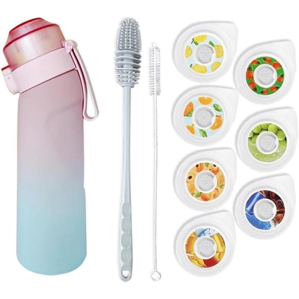 image:imageGourde Sport avec Lot de 7 capsules aromatiques pour bouteille deau Pods parfums pour eau aromatique 0 sucre Sans BPA bouteille deau tanche pour gym course  piedCamping et randonnStyle 3