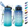 17oz-500ml | Paille | Bleu + Vert