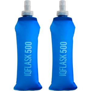 2 Pièces Gourde Souple 500ml, Flasque Running en TPU, Gourde Pliable Unisexe, Sans BPA, Bouteille d&rsquo;eau Pliable Réutilisable, pour Course à Pied, Randonnée et Escalade (Bleu)