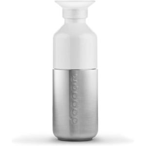 Dopper Original Bouteille d&rsquo;eau 450ml Fuchsia – Bouteille étanche, réutilisable, mince, légère – idéale pour le sport, le fitness, l&rsquo;école, les activités en plein air et le bureau(Argent)