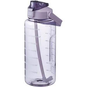 Gourde 2l Motivation Bouteille – Étanche Boissons Bouteille | Gourde Sport, Bouteille D&rsquo;eau Sans BPA | Avec Paille Et Marqueur De Temps | Pour Sports, Salle De Sport, Cyclisme, Bureau, Camping(Violet)