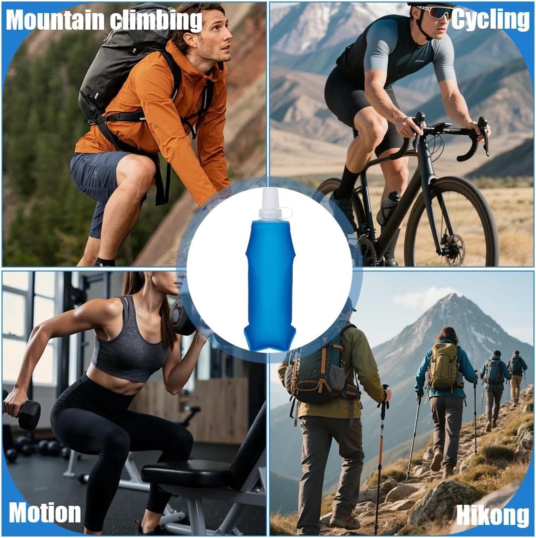 image:image2 Pices Flasque Running 250ml Souple et Pliable Gourde Rutilisable en Silicone Alimentaire Sans BPA pour Course Pied Randonne Camping Cyclisme Voyage et Sport Outdoor