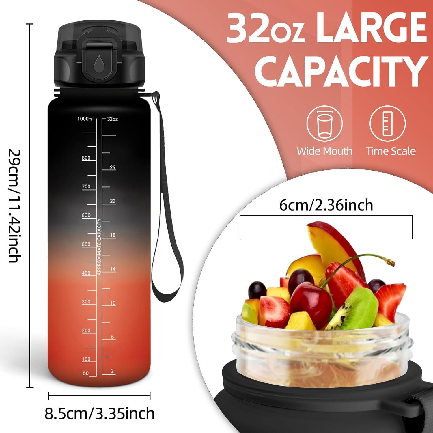 image:imageGourde 500ml Gourde Enfant Bouteille avec Paille AntiFuite Bouteille deau Facile Nettoyer Bouteille Sport pour lcole Bureau Extrieur Voyage RoseCyanNoirrouge