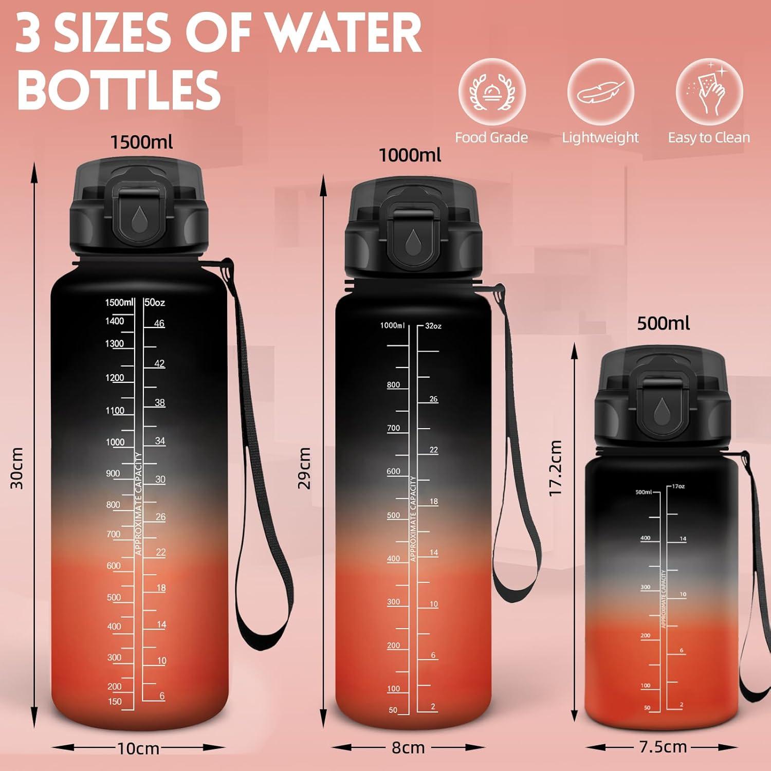 image:imageGourde 500ml Gourde Enfant Bouteille avec Paille AntiFuite Bouteille deau Facile Nettoyer Bouteille Sport pour lcole Bureau Extrieur Voyage RoseCyanNoirrouge