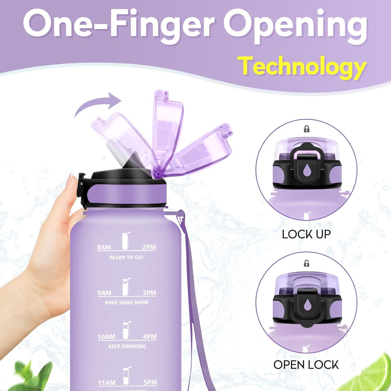 image:imageGourde Sport Enfant 500ml Gourde Sport avec Paille Bouteille deau Sport tanche Bouteille Reutilisable Gourde pour 1 Journee Gourde Motivation pour Enfant Adulte Randonne lcole Fitness50oz1500ml Paille Mat Violet Clair1