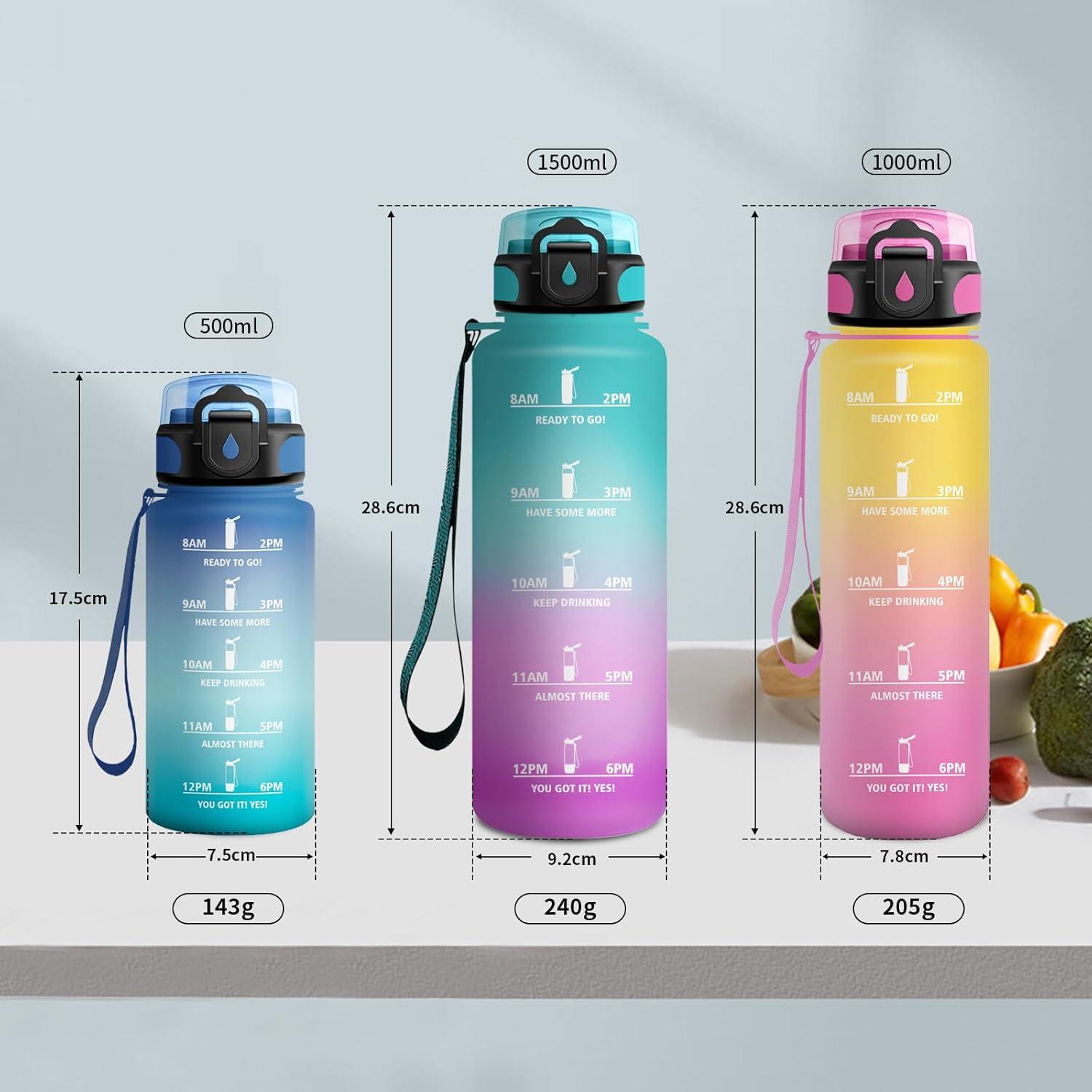 image:imageGourde Sport Enfant 500ml Gourde Sport avec Paille Bouteille deau Sport tanche Bouteille Reutilisable Gourde pour 1 Journee Gourde Motivation pour Enfant Adulte Randonne lcole Fitness32oz1000ml Paille Jaune Rose