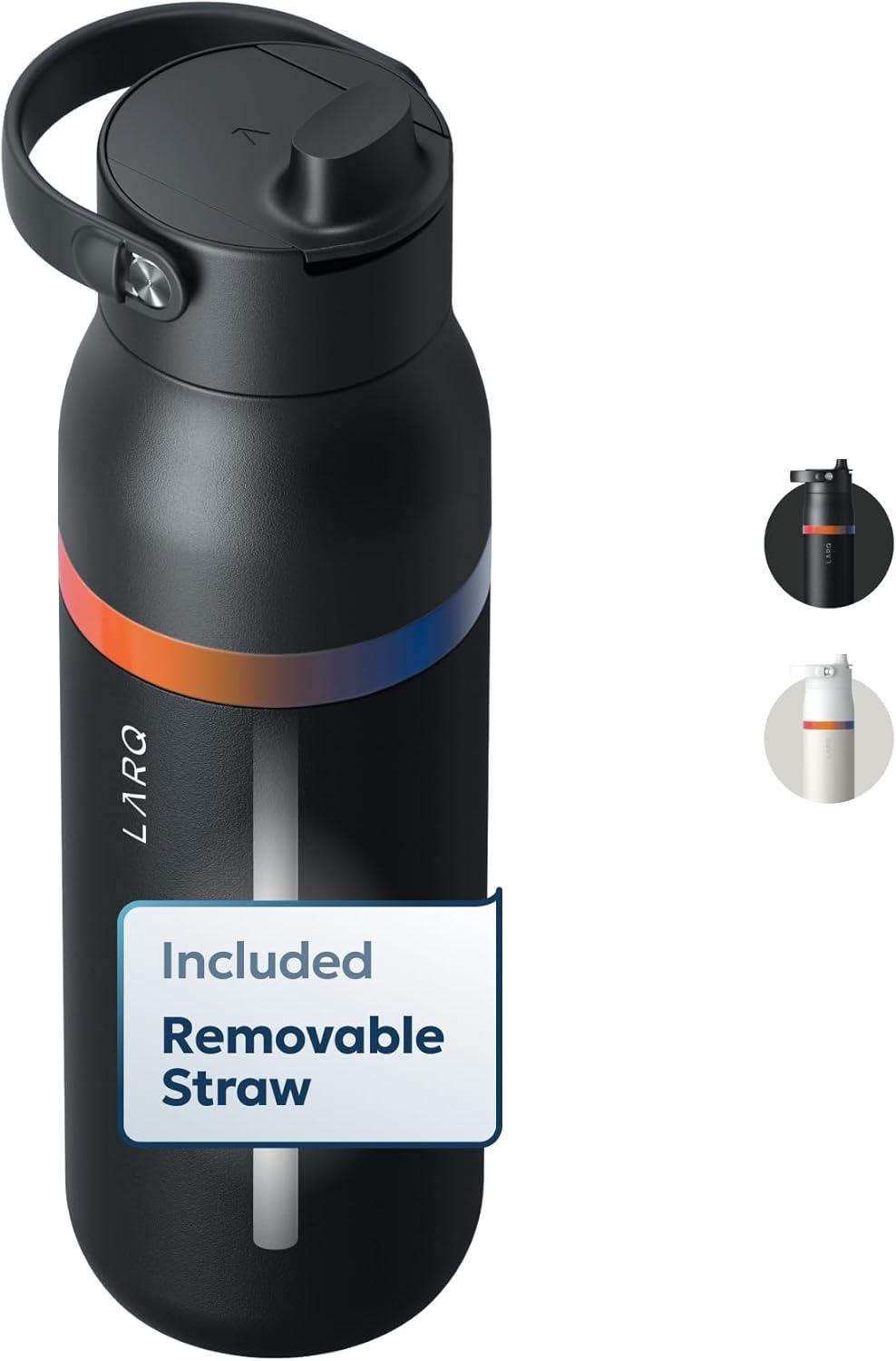 image:imageLARQ Bouteille Swig Top 680ml Bouteille large goulot en acier inoxydable isolation sous vide Garde leau froide Bouteille deau rutilisable pour le sport et les voyages Obsidian BlackAmber Obsidian Black