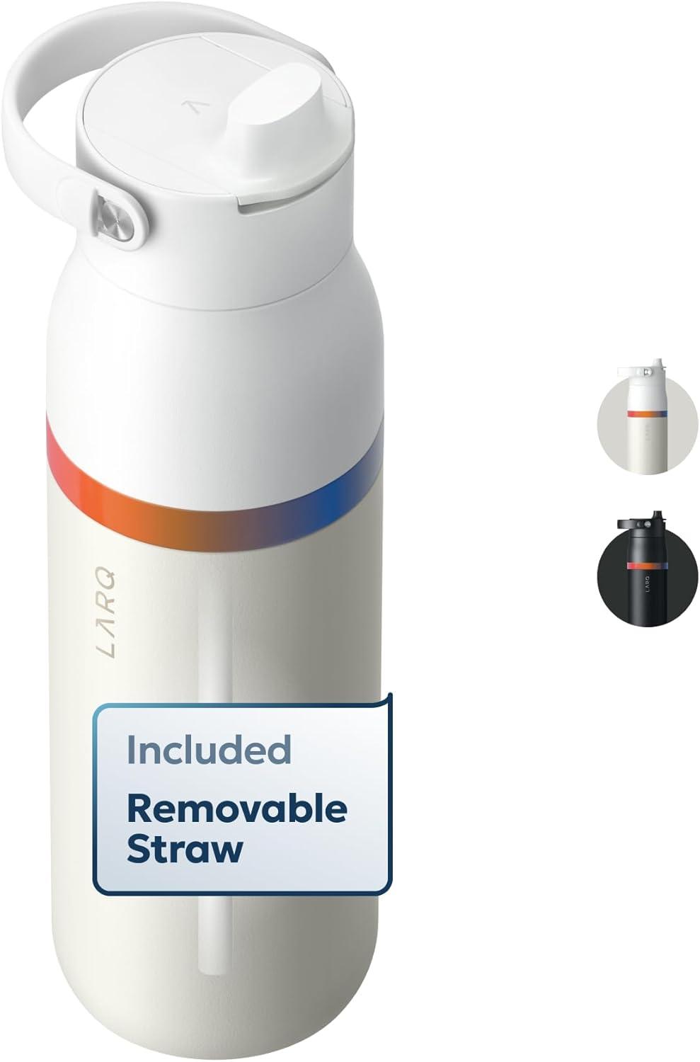 image:imageLARQ Bouteille Swig Top 680ml Bouteille large goulot en acier inoxydable isolation sous vide Garde leau froide Bouteille deau rutilisable pour le sport et les voyages Obsidian BlackAmber Granite White