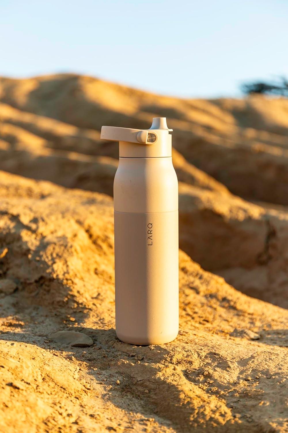 image:imageLARQ Bouteille Swig Top 680ml Bouteille large goulot en acier inoxydable isolation sous vide Garde leau froide Bouteille deau rutilisable pour le sport et les voyages Obsidian BlackMojave Dune