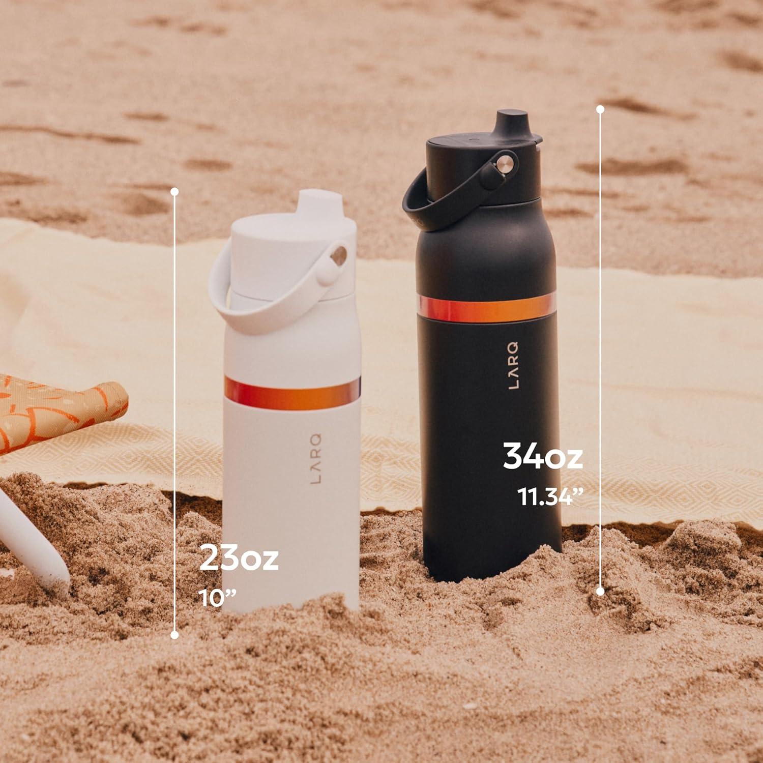image:imageLARQ Bouteille Swig Top 680ml Bouteille large goulot en acier inoxydable isolation sous vide Garde leau froide Bouteille deau rutilisable pour le sport et les voyages Obsidian BlackAmber Granite White