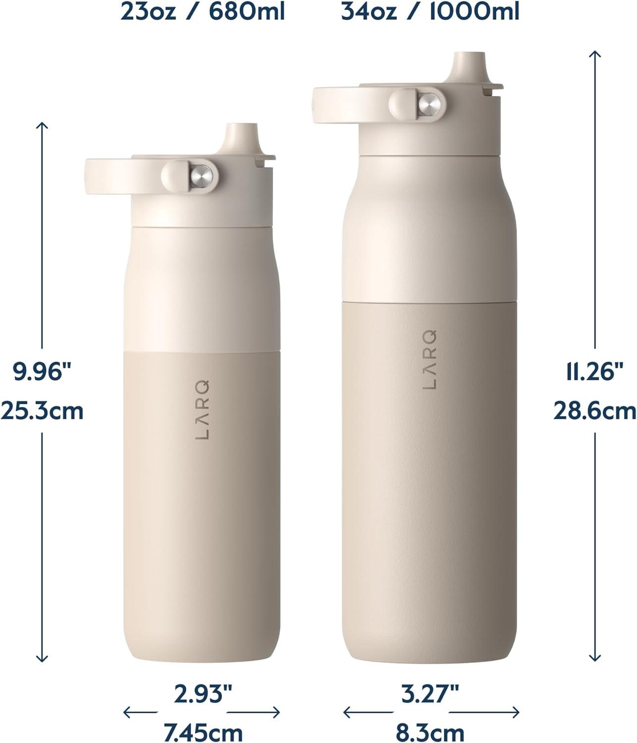 image:imageLARQ Bouteille Swig Top 680ml Bouteille large goulot en acier inoxydable isolation sous vide Garde leau froide Bouteille deau rutilisable pour le sport et les voyages Obsidian BlackMojave Dune