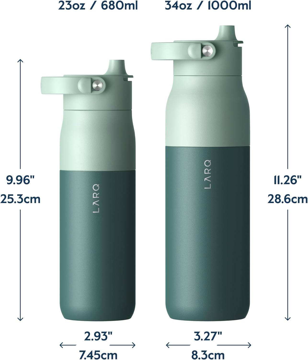 image:imageLARQ Bouteille Swig Top 680ml Bouteille large goulot en acier inoxydable isolation sous vide Garde leau froide Bouteille deau rutilisable pour le sport et les voyages Obsidian BlackEucalyptus Green