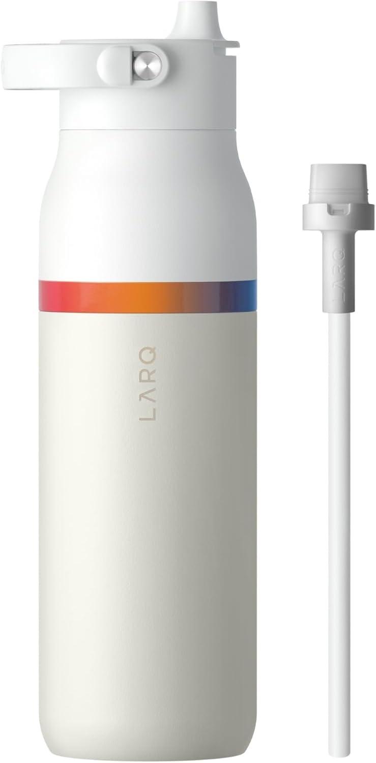 image:imageLARQ Bouteille Swig Top 680ml Bouteille large goulot en acier inoxydable isolation sous vide Garde leau froide Bouteille deau rutilisable pour le sport et les voyages Obsidian BlackAmber Granite White