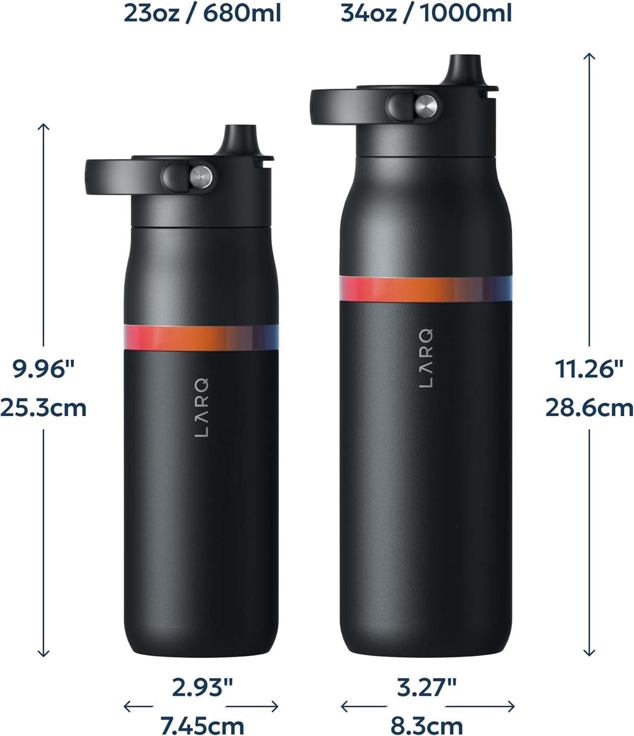 image:imageLARQ Bouteille Swig Top 680ml Bouteille large goulot en acier inoxydable isolation sous vide Garde leau froide Bouteille deau rutilisable pour le sport et les voyages Obsidian BlackAmber Obsidian Black