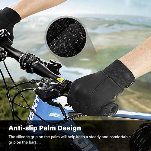 image:imageLERWAY Gants dhiver Chauds avec cran Tactile pour Homme et Femme Antidrapants CoupeVent Gants de Sport Course Pied Conduite VTT Escalade Randonne ImpermableNOIR XL