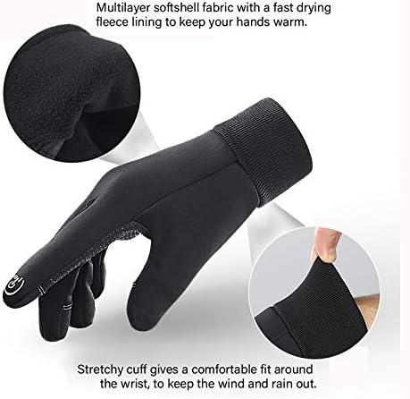 image:imageLERWAY Gants dhiver Chauds avec cran Tactile pour Homme et Femme Antidrapants CoupeVent Gants de Sport Course Pied Conduite VTT Escalade Randonne ImpermableNOIR XL