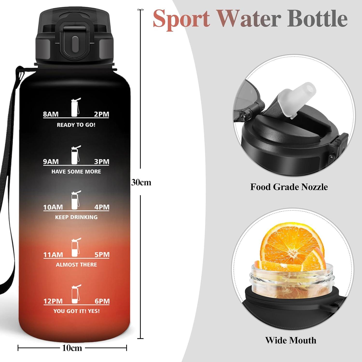 image:imageMotswedi Gourde Sport 1000ml AntiFuite Gourde avec Paille sans BPA Gourde Paille Rutilisable Gourde Facile Transporter Bouteille deau pour Yoga Camping Cyclisme Fitness Jaune RoseNoir Rouge