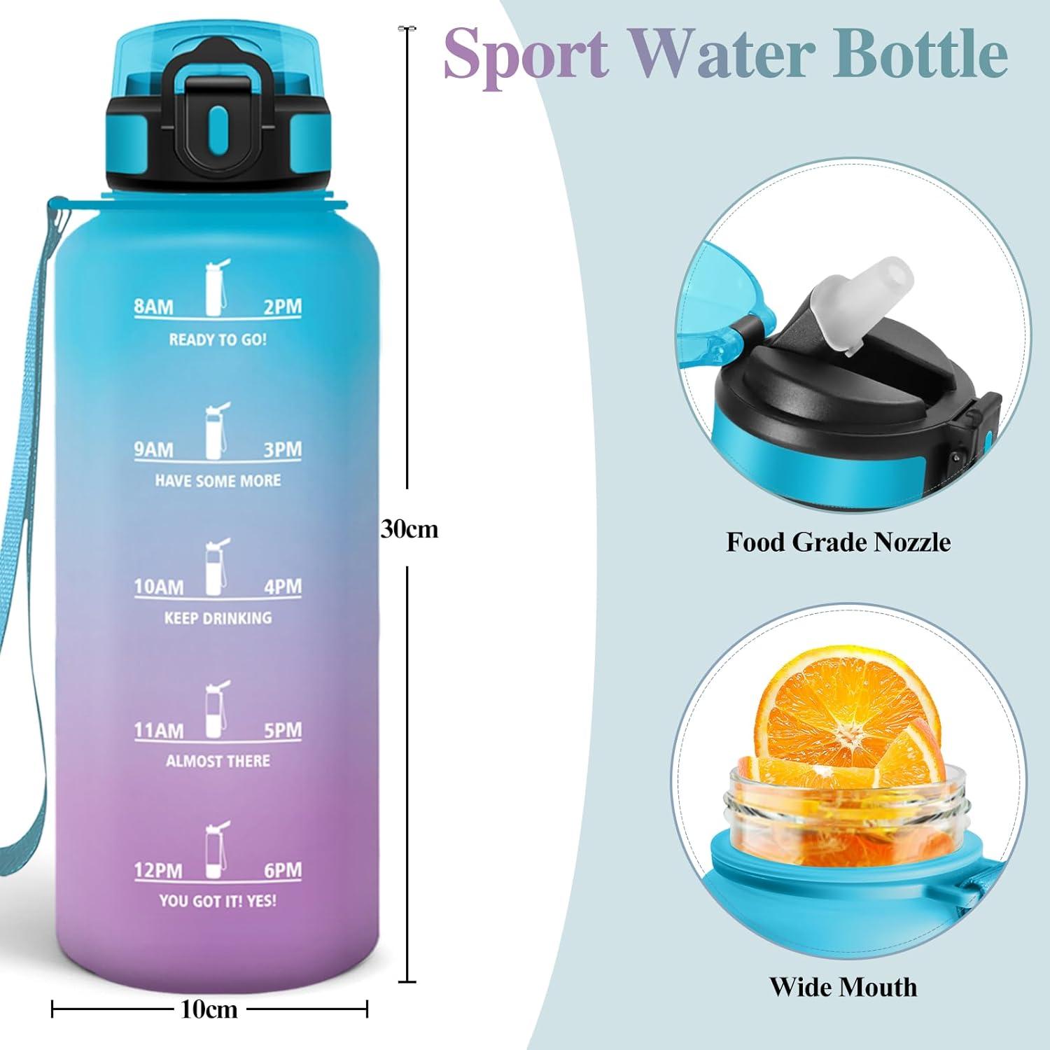 image:imageMotswedi Gourde Sport 1000ml AntiFuite Gourde avec Paille sans BPA Gourde Paille Rutilisable Gourde Facile Transporter Bouteille deau pour Yoga Camping Cyclisme Fitness Jaune RoseBleu Violet