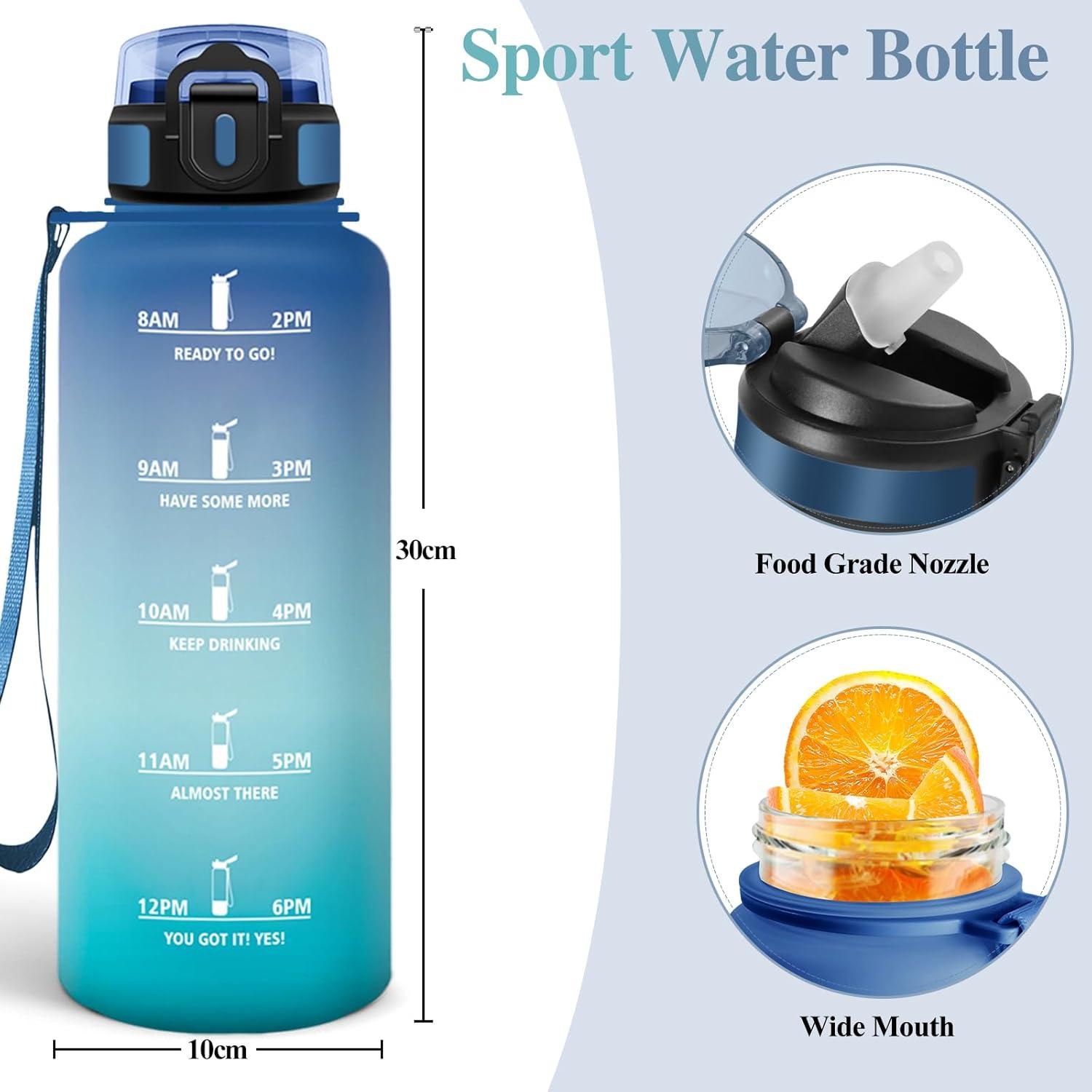image:imageMotswedi Gourde Sport 1000ml AntiFuite Gourde avec Paille sans BPA Gourde Paille Rutilisable Gourde Facile Transporter Bouteille deau pour Yoga Camping Cyclisme Fitness Jaune RoseBleu Vert