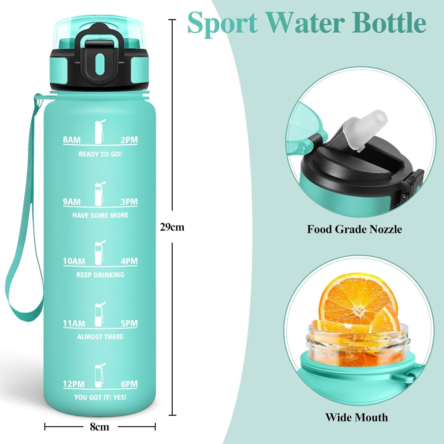 image:imageMotswedi Gourde Sport 1000ml AntiFuite Gourde avec Paille sans BPA Gourde Paille Rutilisable Gourde Facile Transporter Bouteille deau pour Yoga Camping Cyclisme Fitness Jaune RoseBleu Vert1000ml