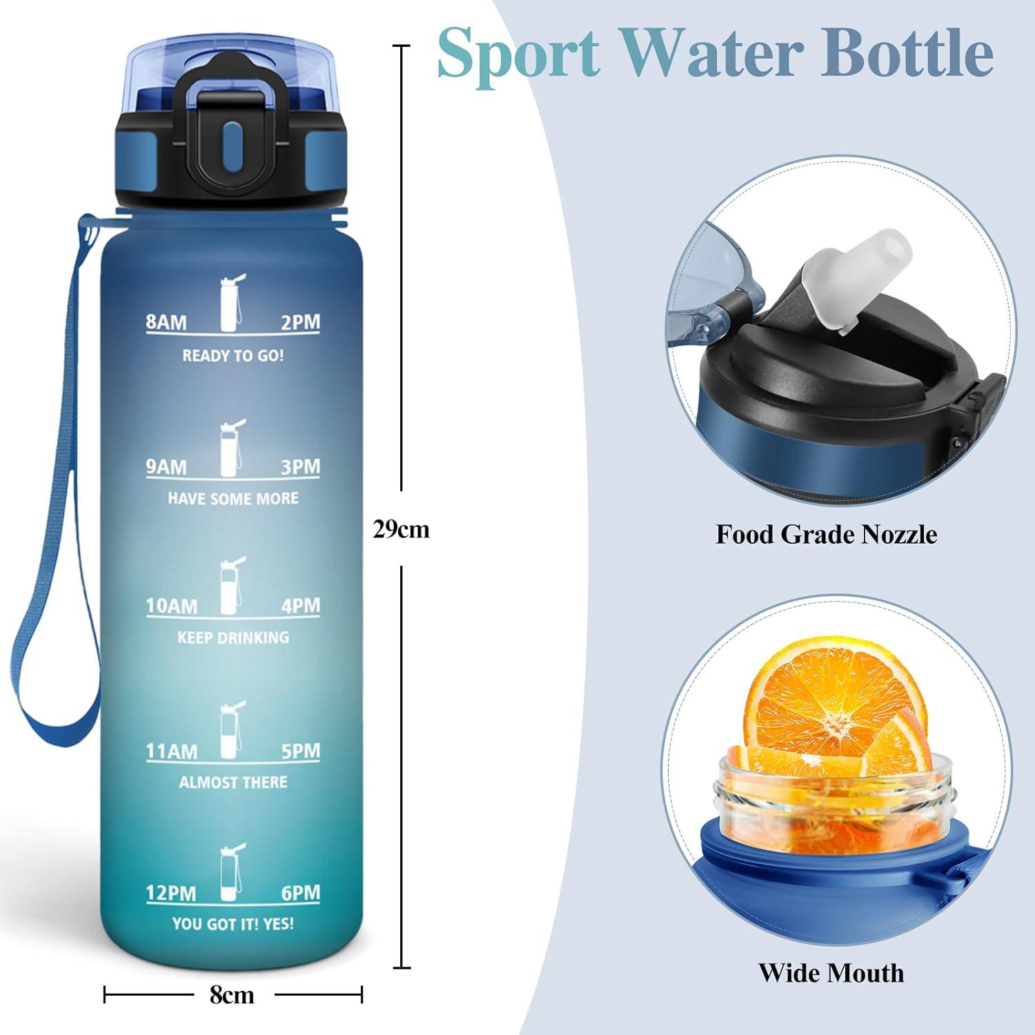 image:imageMotswedi Gourde Sport 1000ml AntiFuite Gourde avec Paille sans BPA Gourde Paille Rutilisable Gourde Facile Transporter Bouteille deau pour Yoga Camping Cyclisme Fitness Jaune RoseBleu Vert