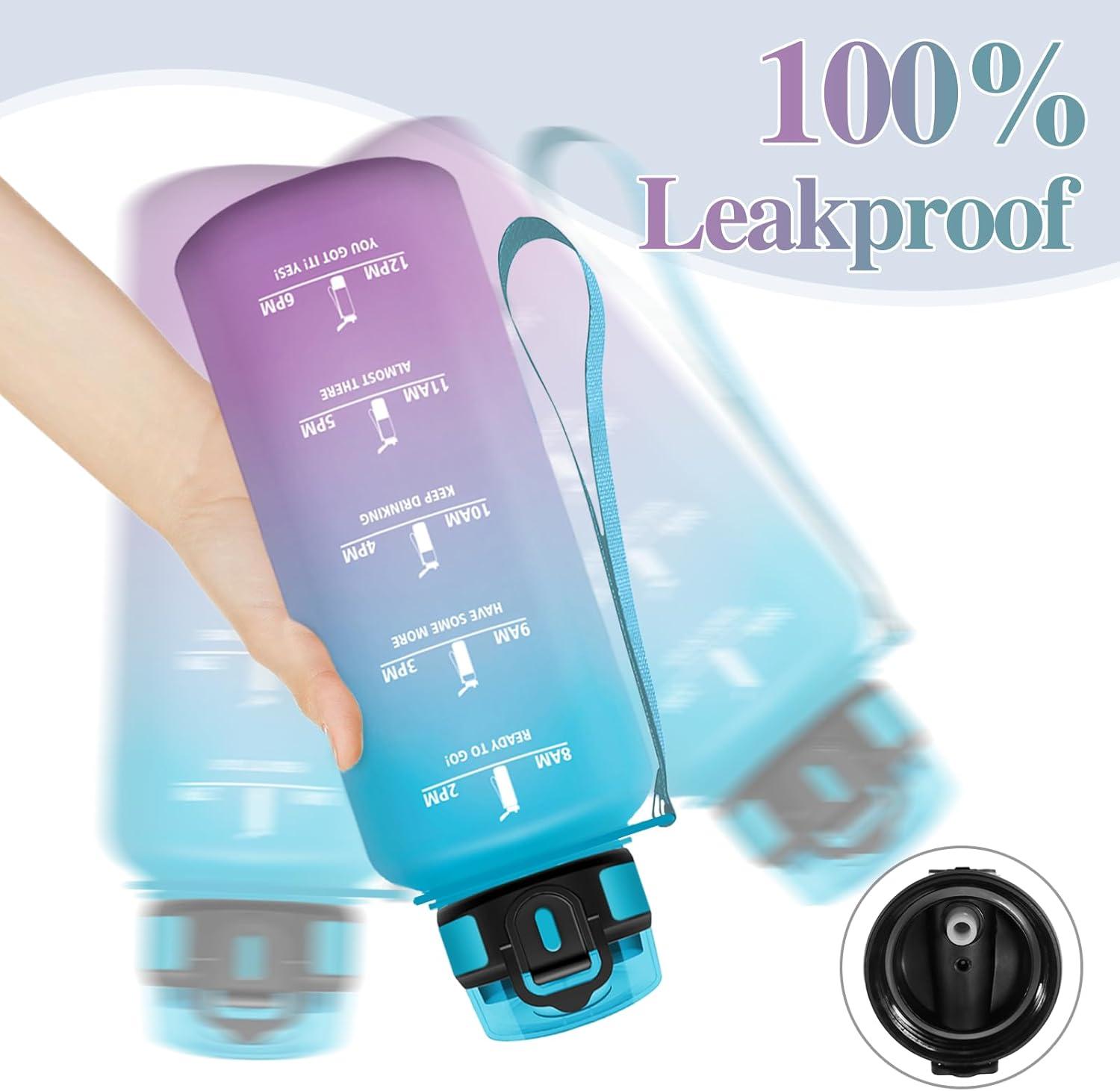 image:imageMotswedi Gourde Sport 1000ml AntiFuite Gourde avec Paille sans BPA Gourde Paille Rutilisable Gourde Facile Transporter Bouteille deau pour Yoga Camping Cyclisme Fitness Jaune RoseBleu Violet