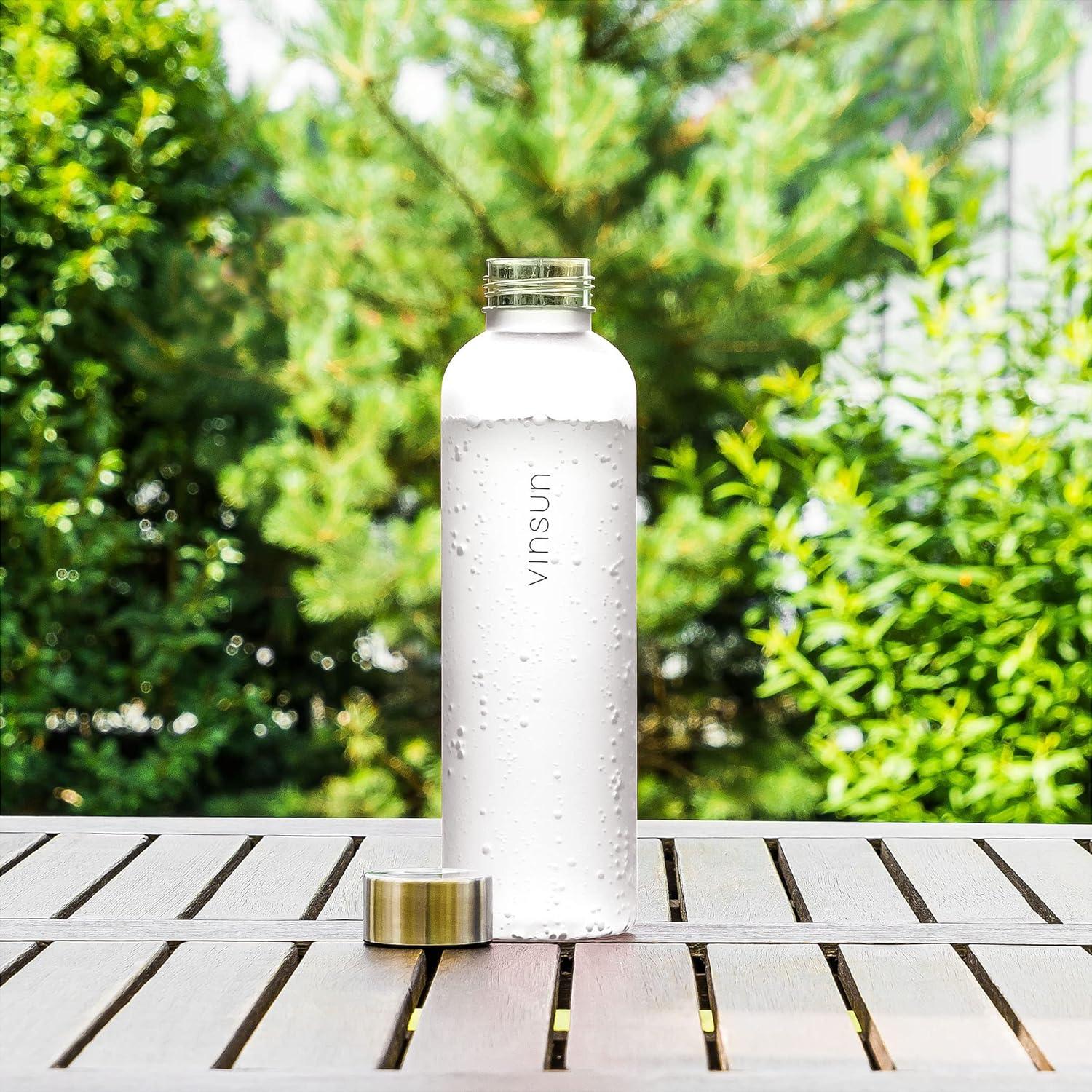 image:imageVINSUN Gourde 1L Bleu Menthe Rutilisable tanche Convient aux Boissons Gazeuses sans BPA Tritan Bouteille dEau lgre pour Sport Vlo TravailBlanc