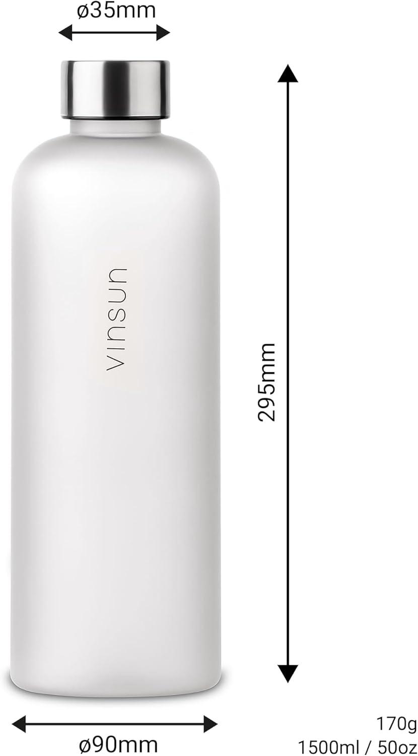 image:imageVINSUN Gourde 1L Bleu Menthe Rutilisable tanche Convient aux Boissons Gazeuses sans BPA Tritan Bouteille dEau lgre pour Sport Vlo TravailBlanc