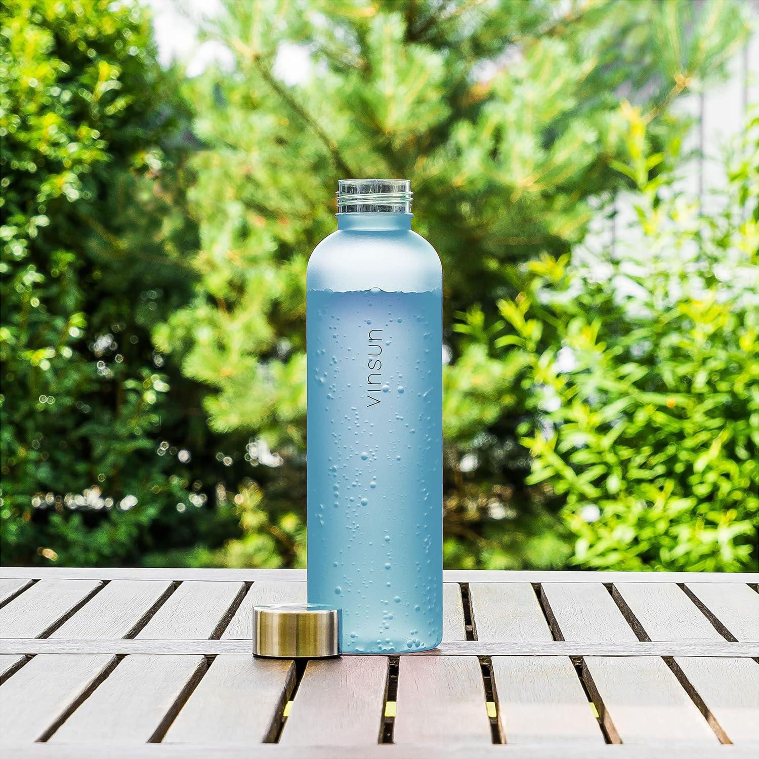 image:imageVINSUN Gourde 1L Bleu Menthe Rutilisable tanche Convient aux Boissons Gazeuses sans BPA Tritan Bouteille dEau lgre pour Sport Vlo TravailBleu
