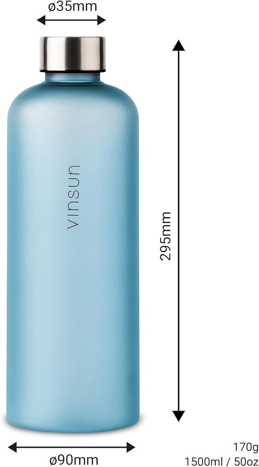image:imageVINSUN Gourde 1L Bleu Menthe Rutilisable tanche Convient aux Boissons Gazeuses sans BPA Tritan Bouteille dEau lgre pour Sport Vlo TravailBleu