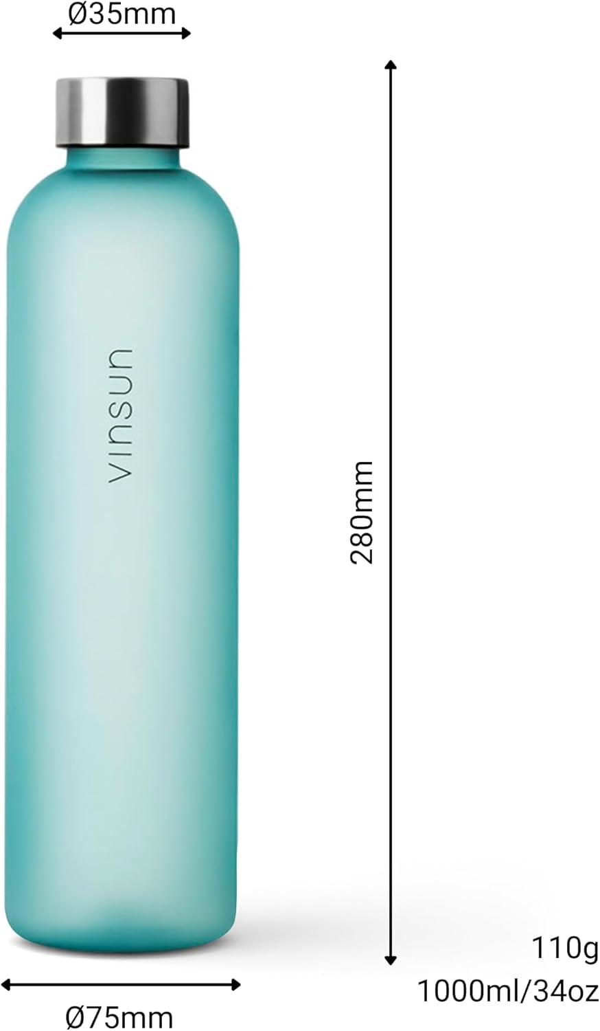 image:imageVINSUN Gourde 1L Bleu Menthe Rutilisable tanche Convient aux Boissons Gazeuses sans BPA Tritan Bouteille dEau lgre pour Sport Vlo TravailBleu Menthe
